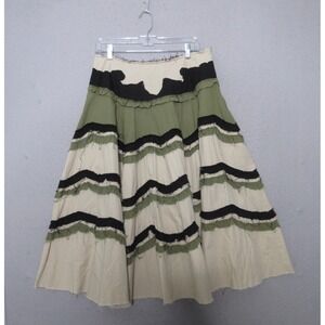 Vintage Lapis Skirt Midi Tiered Cottage Core Y2K 90s Boho Prairie Distressed